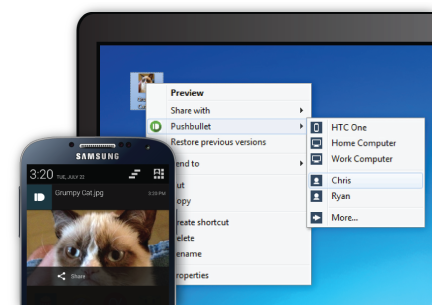 Pushbullet fro Android and Apple